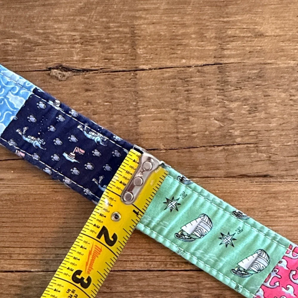 Vineyard Vines Mixed Fabric Belt. Pastel Women’s Sz-M 41” Preppy | Patchwork